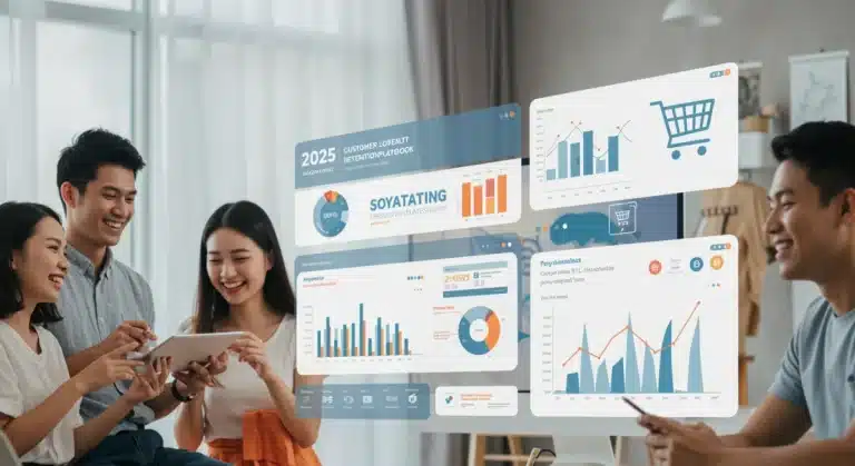Modern digital dashboard illustrating customer retention strategies for DTC brands in 2025