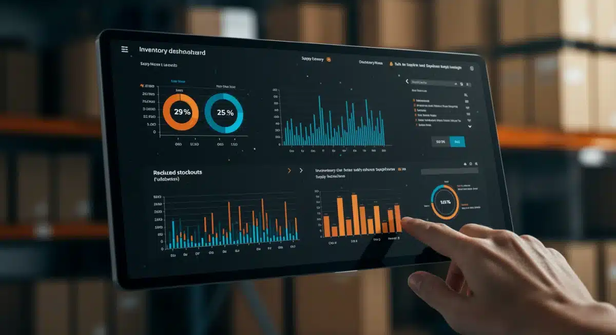 Real-time AI inventory dashboard showing predictive analytics and supply chain optimization