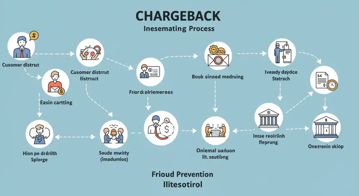 Infographic showing chargeback process stages and intervention points