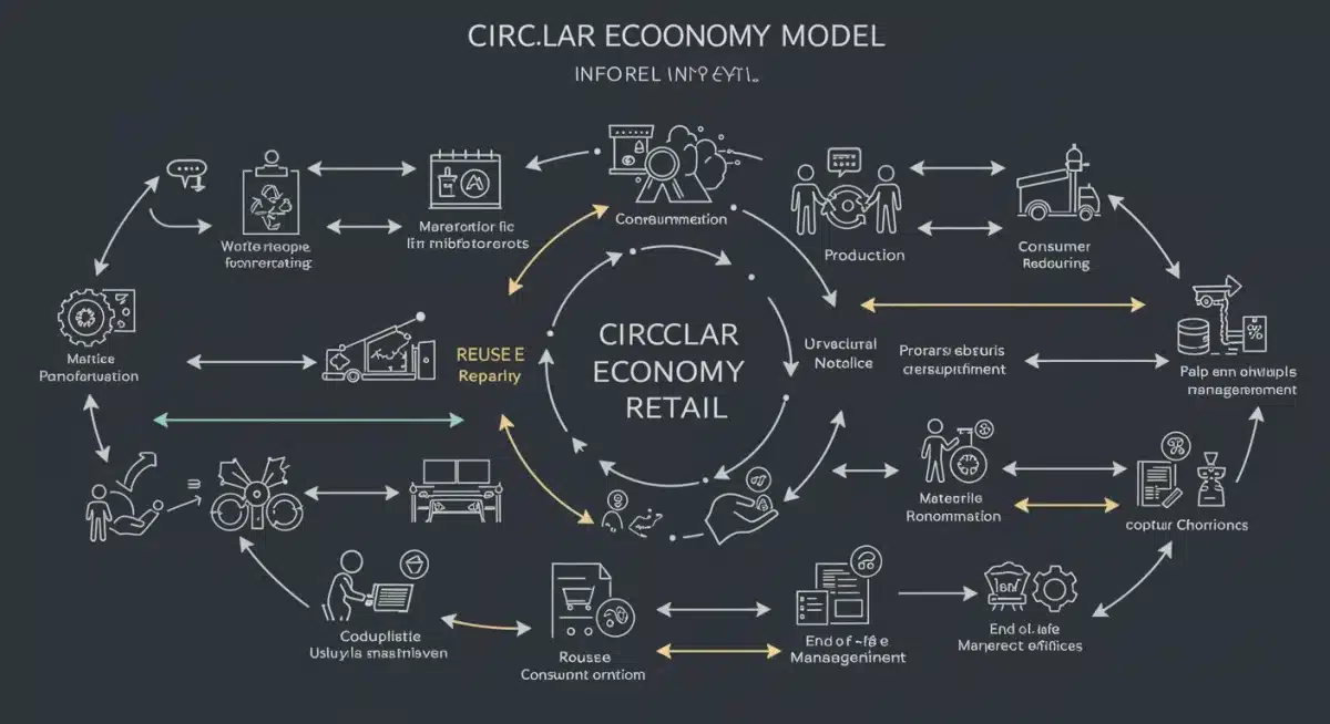 Infographic illustrating the circular economy principles in retail