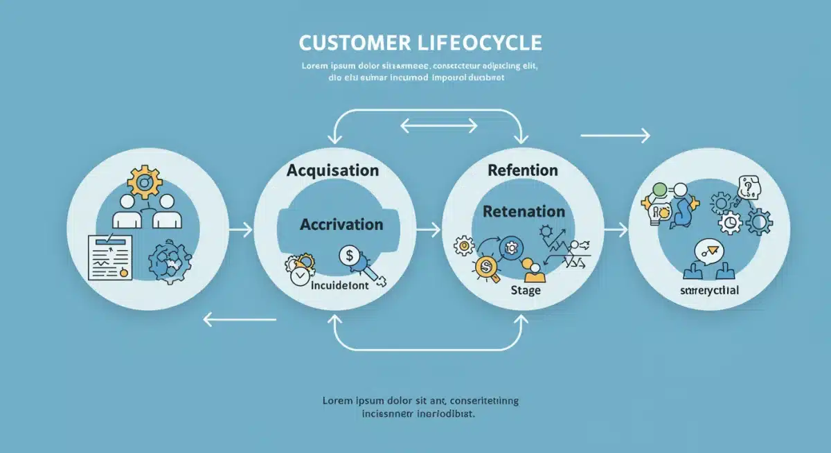 Infographic detailing the customer lifecycle and key retention strategies
