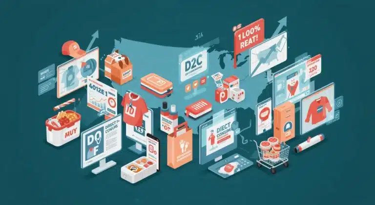 Direct-to-consumer market growth in US by 2025, digital commerce trends