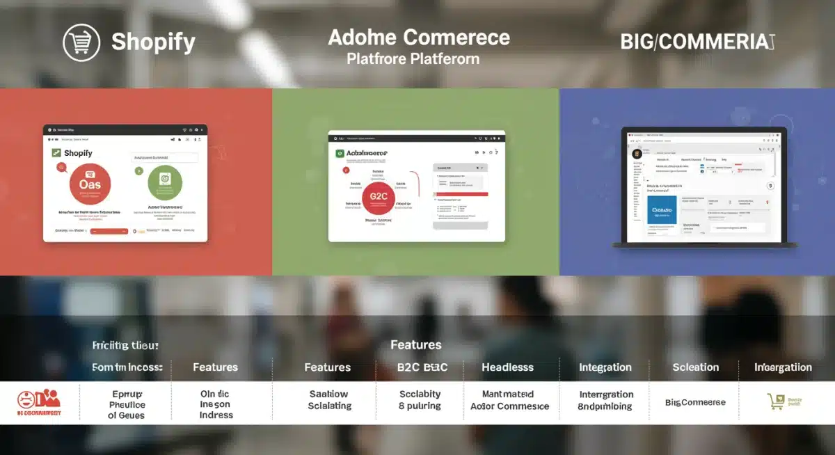 Infographic comparing leading e-commerce platforms' features and scalability.