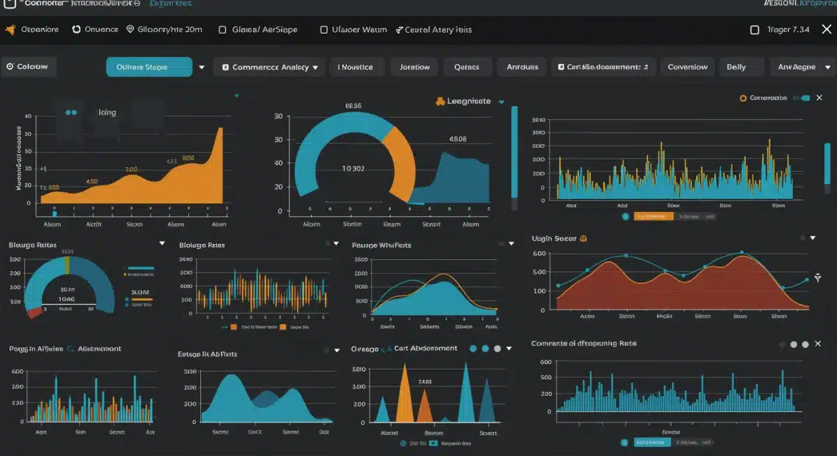 E-commerce analytics dashboard with key performance indicators.