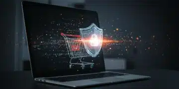 Digital shield protecting e-commerce shopping cart from cyber threats