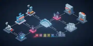 Edge computing architecture enabling real-time retail analytics in Q2 2025 with interconnected retail systems.