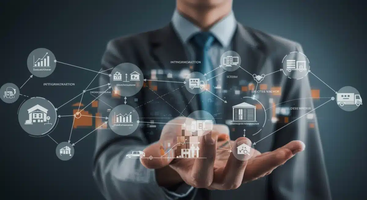 Integrated supply chain network with data flow visualization