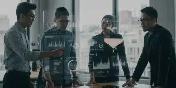 Professionals analyzing mobile e-commerce data for conversion optimization