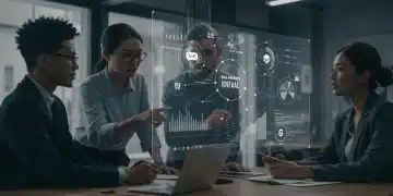 Retail team analyzing data privacy compliance with advanced tech solutions