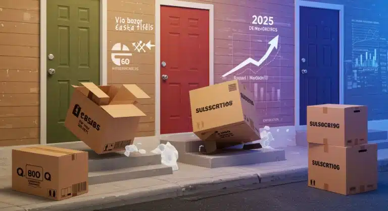 Subscription boxes being delivered, illustrating US e-commerce growth