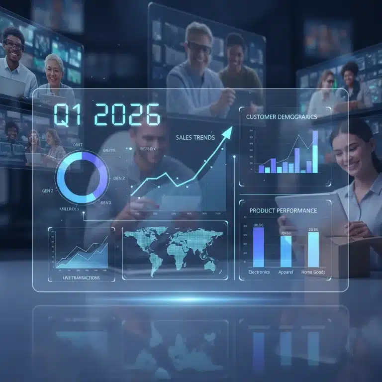 Q1 2026 DTC e-commerce trends dashboard with data and customer profiles