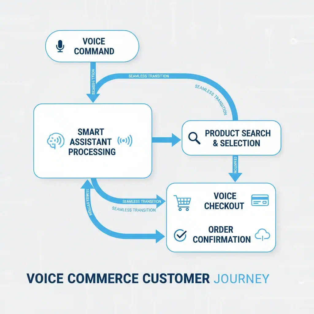 Voice commerce customer journey flowchart
