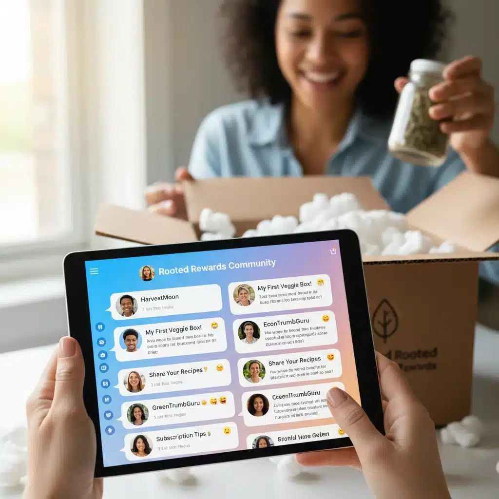 Online community engaging with a DTC subscription brand, fostering loyalty and feedback.