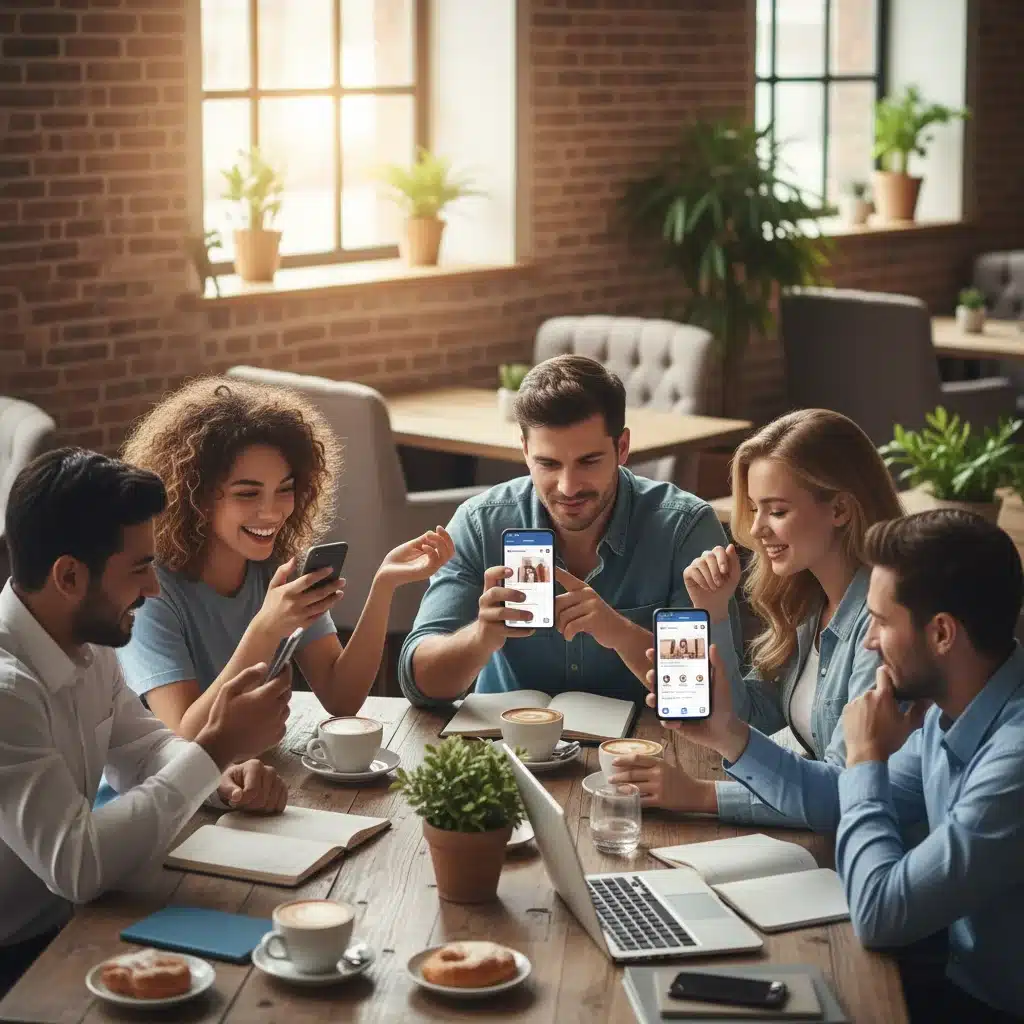Consumers engaging in social shopping on various platforms.