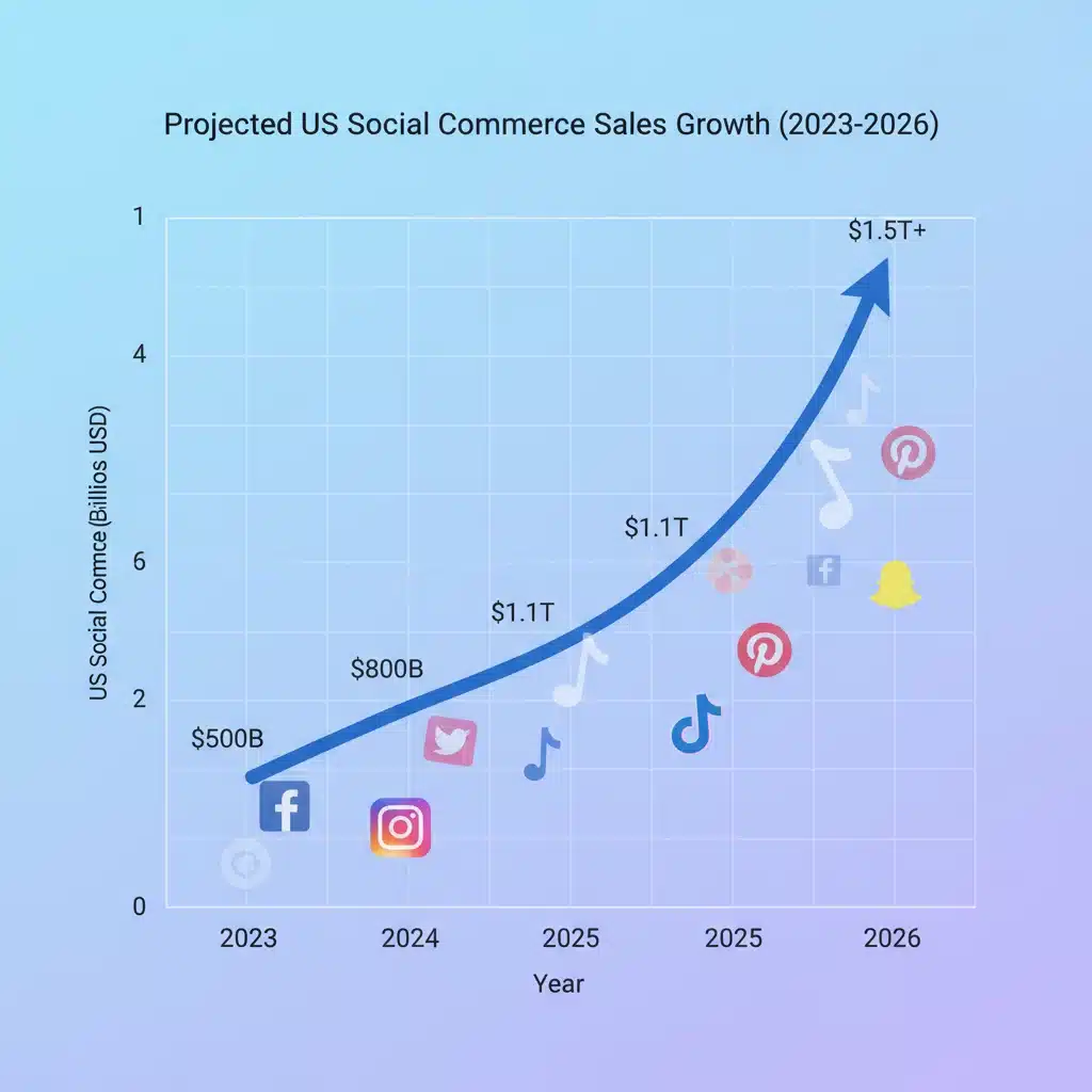 Projected social commerce sales growth in the United States by 2026.
