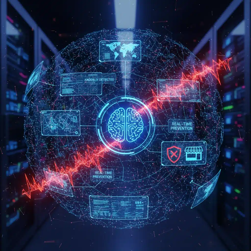 AI-powered threat detection and prevention system analyzing retail data streams for anomalies.