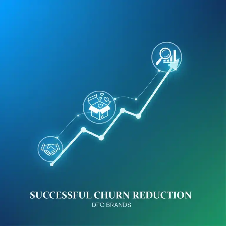 Growth chart showing reduced churn for DTC subscription models