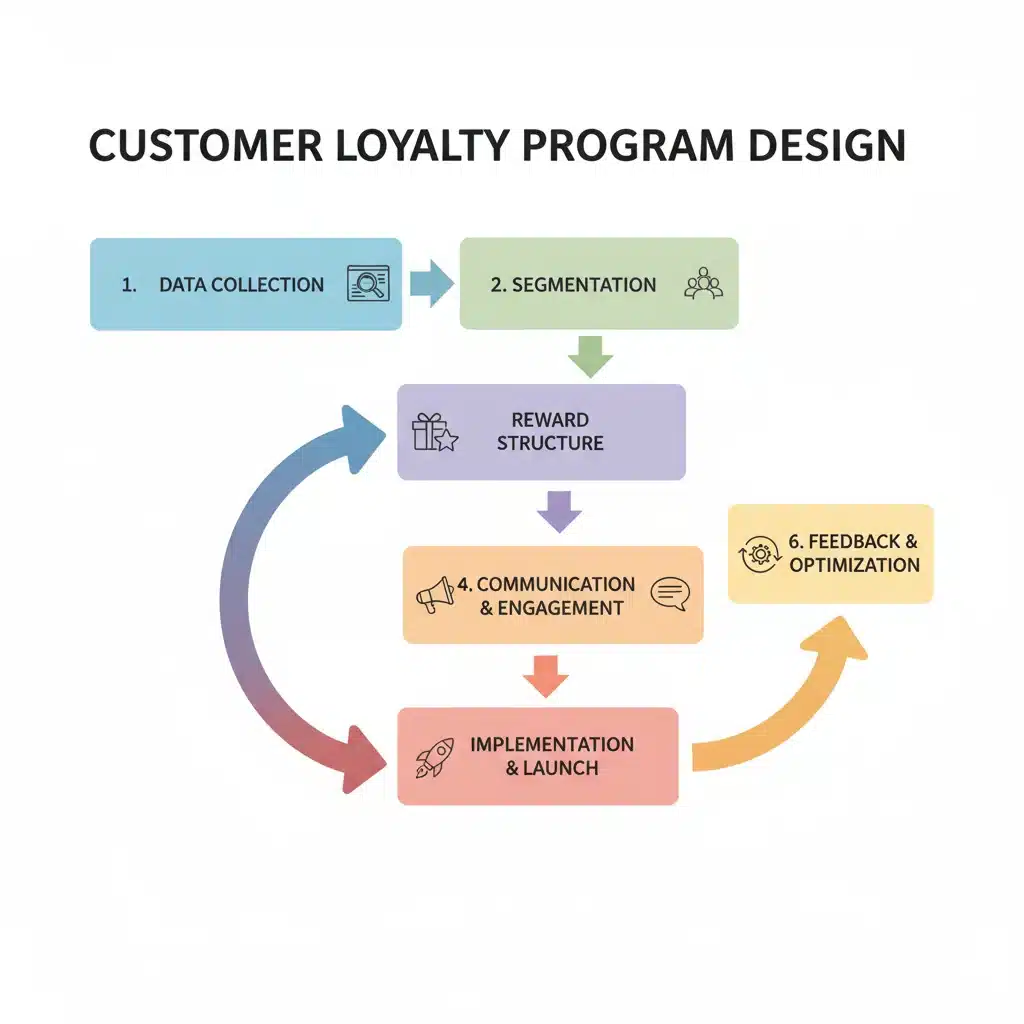 Flowchart depicting the strategic design process of a customer loyalty program.