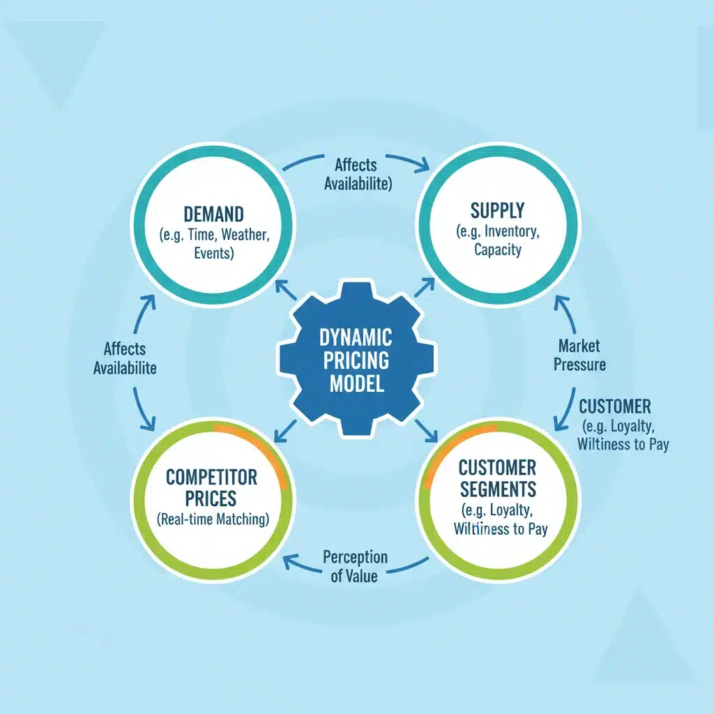 Infographic depicting dynamic pricing model components