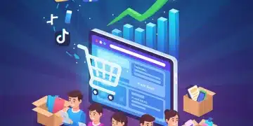 Social media icons transitioning into a direct-to-consumer e-commerce site, symbolizing conversion from social commerce to DTC sales.